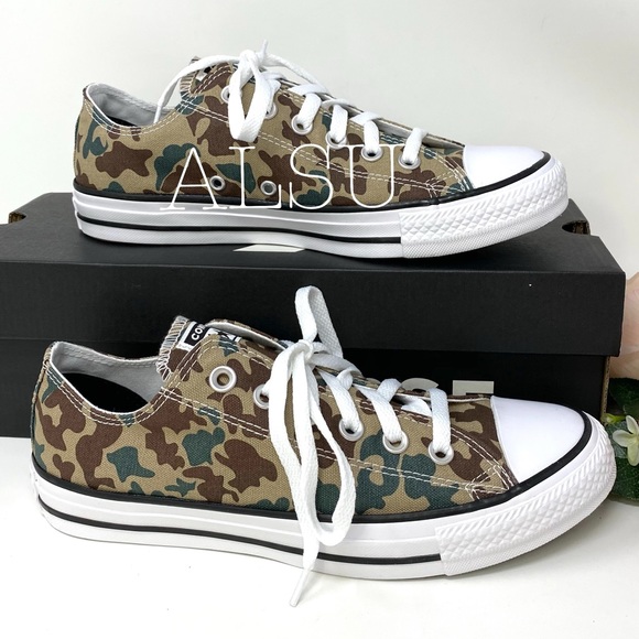 🌸Sale🌸 Converse Chuck Taylor AS Canvas Low Top Sandy Camo Womes Size 7 168088F - Picture 2 of 7